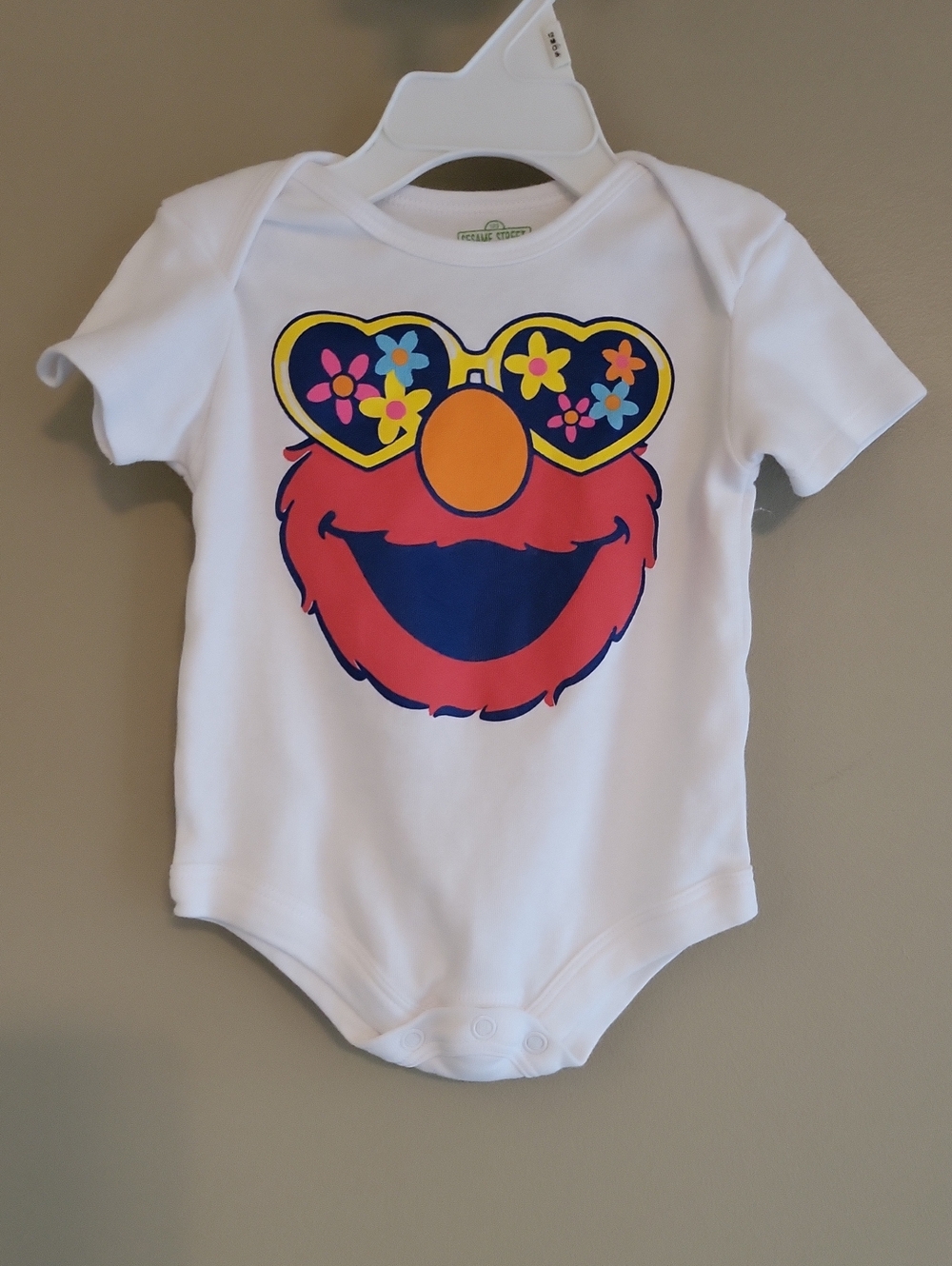 Super cute Sesame Street Elmo white onesie